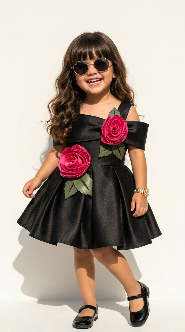 Midnight Rose Elegance Party Dress