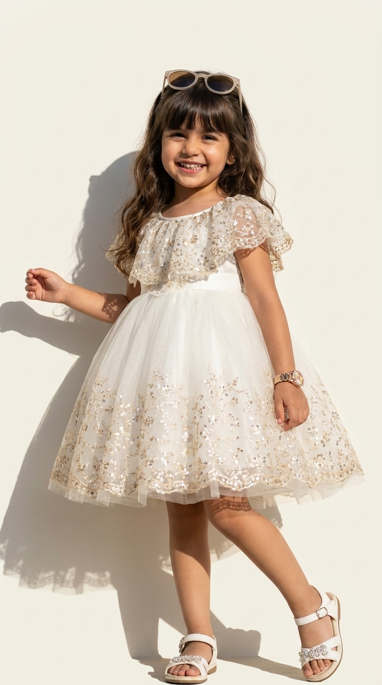 Golden Snowflake Princess Dress