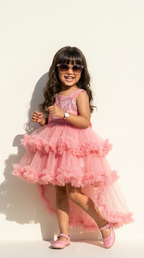 Pink Petal Cascade Princess Dress