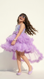 Lavender Dream Sparkle High-Low Party Dress