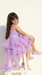 Lavender Dream Sparkle High-Low Party Dress
