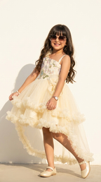 Ivory Blossom Princess High-Low Party Dress