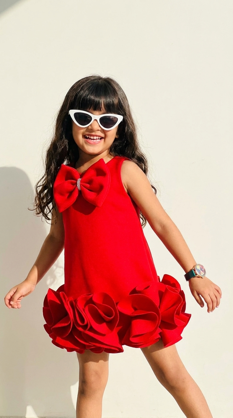 Red Rose Couture Party Dress
