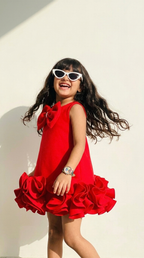 Red Rose Couture Party Dress