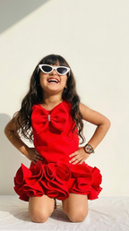 Red Rose Couture Party Dress
