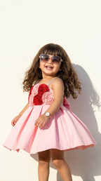 Rosy Bloom Floral Party Dress