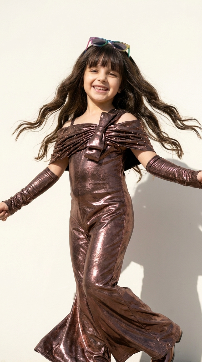Mocha Shine Off-Shoulder Party Gown