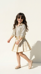 Golden Sparkle Jacket Party Dress