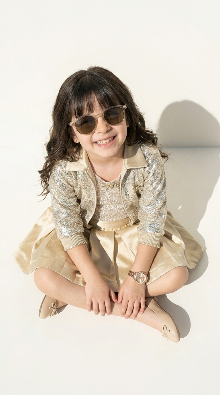Golden Sparkle Jacket Party Dress