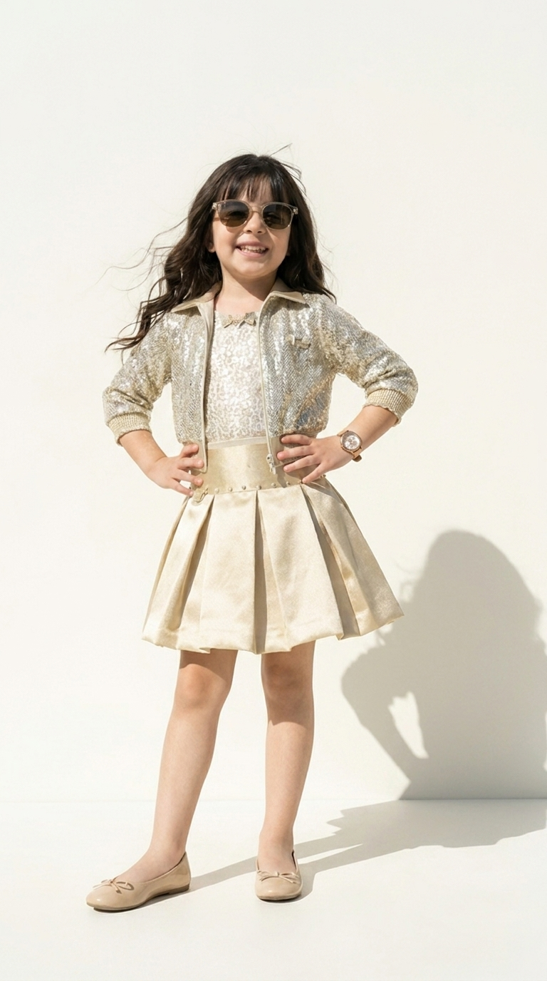 Golden Sparkle Jacket Party Dress