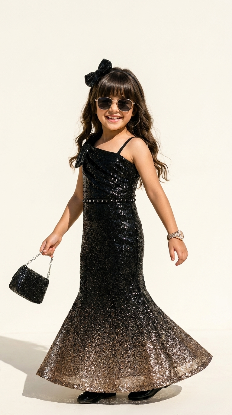 Midnight Glam One-Shoulder Sequin Party Gown