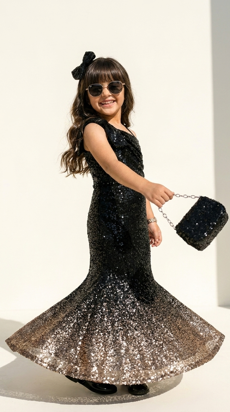 Midnight Glam One-Shoulder Sequin Party Gown