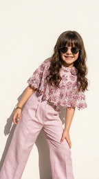 Blush Bloom Embellished Cape Jumpsuit