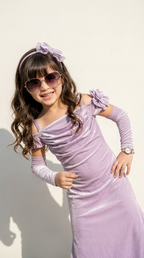 Lavender Velvet Princess Party Gown