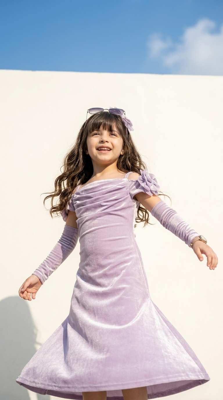 Lavender Velvet Princess Party Gown