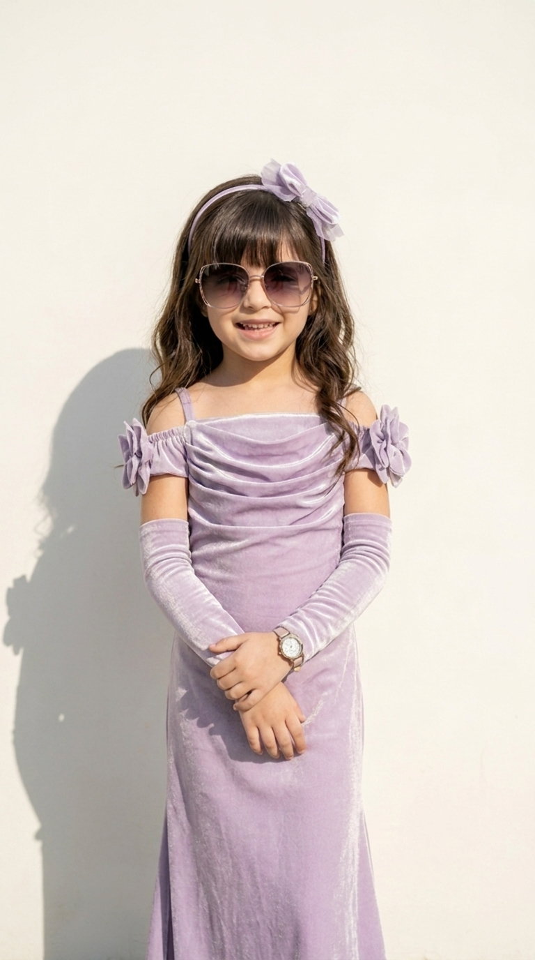 Lavender Velvet Princess Party Gown