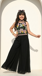 Midnight Bloom Floral Palazzo Set