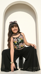 Midnight Bloom Floral Palazzo Set