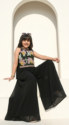 Midnight Bloom Floral Palazzo Set