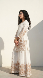 Ivory Bloom Embroidered Salwar Suit Set