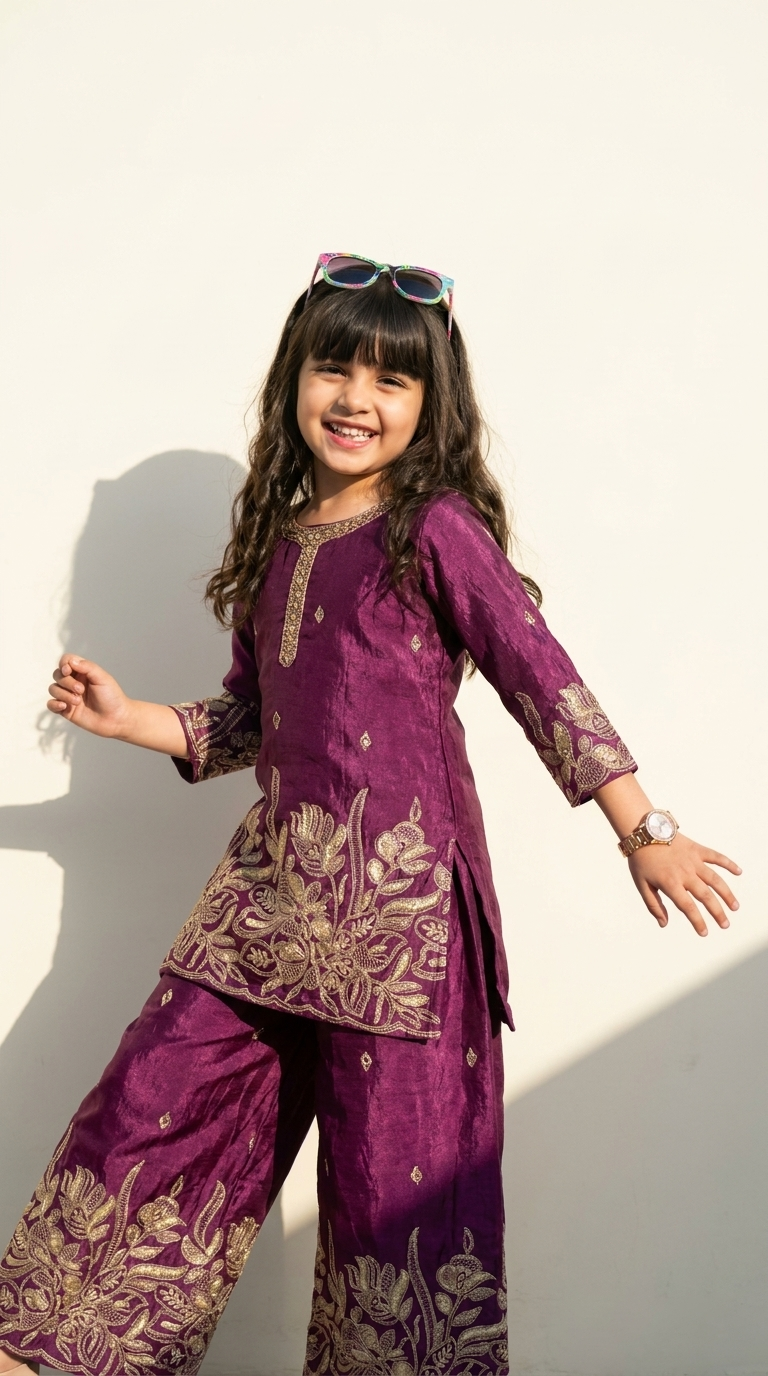 Royal Plum Embroidered Salwar Suit Set