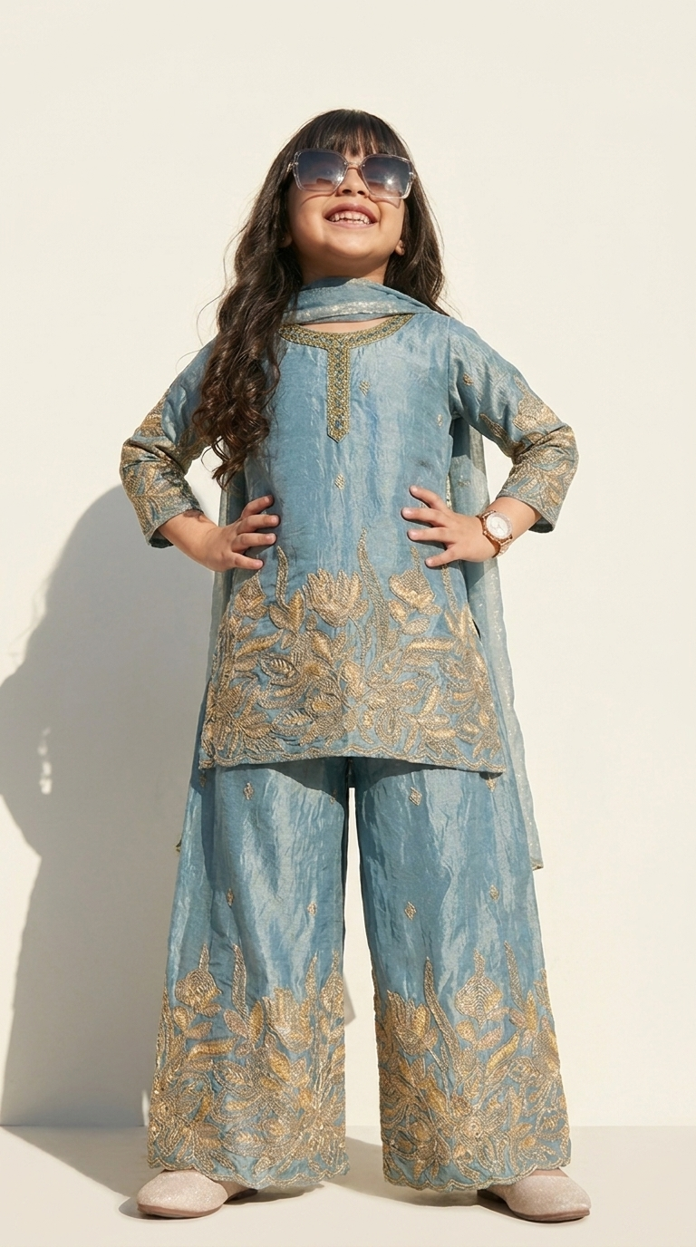Blue Royale Embroidered Salwar Suit Set