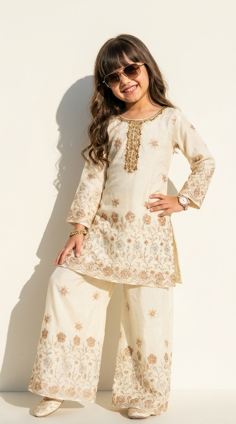 Ivory Garden Embroidered Salwar Suit Set