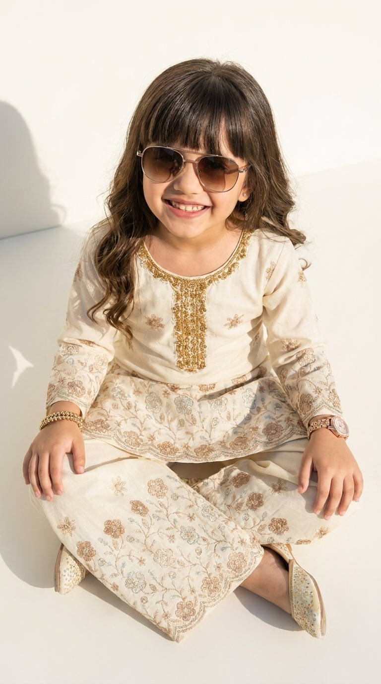 Ivory Garden Embroidered Salwar Suit Set