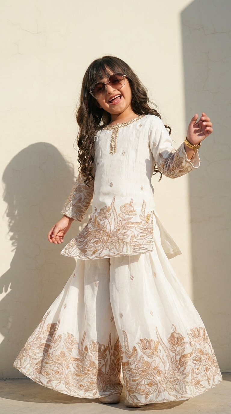 Ivory Bloom Embroidered Salwar Suit Set