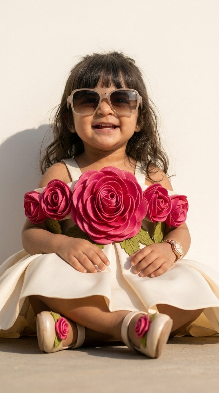 Ivory Rose Garden Party Dress