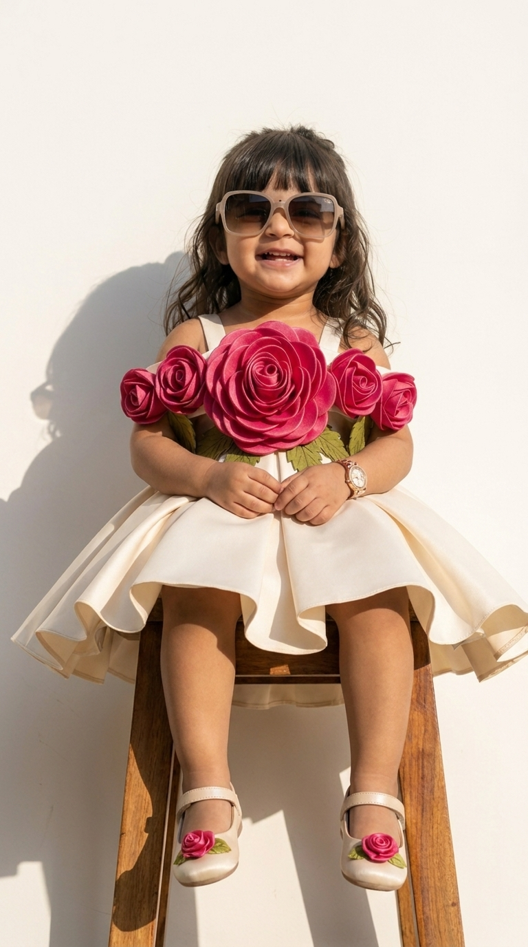 Ivory Rose Garden Party Dress