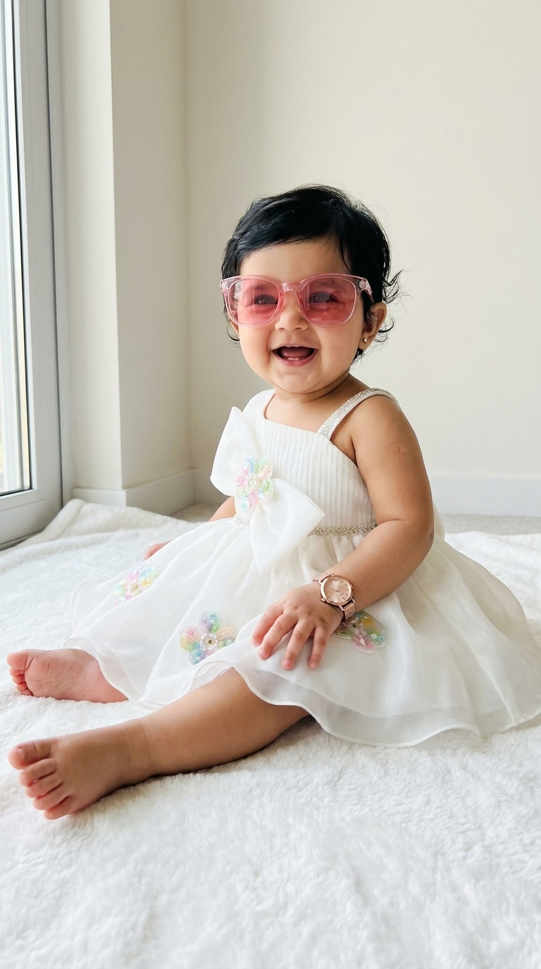 Ivory Pastel Floral Baby Party Dress