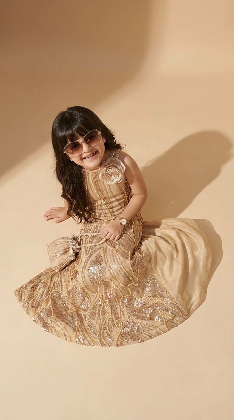 Golden Aura Sequin Gown
