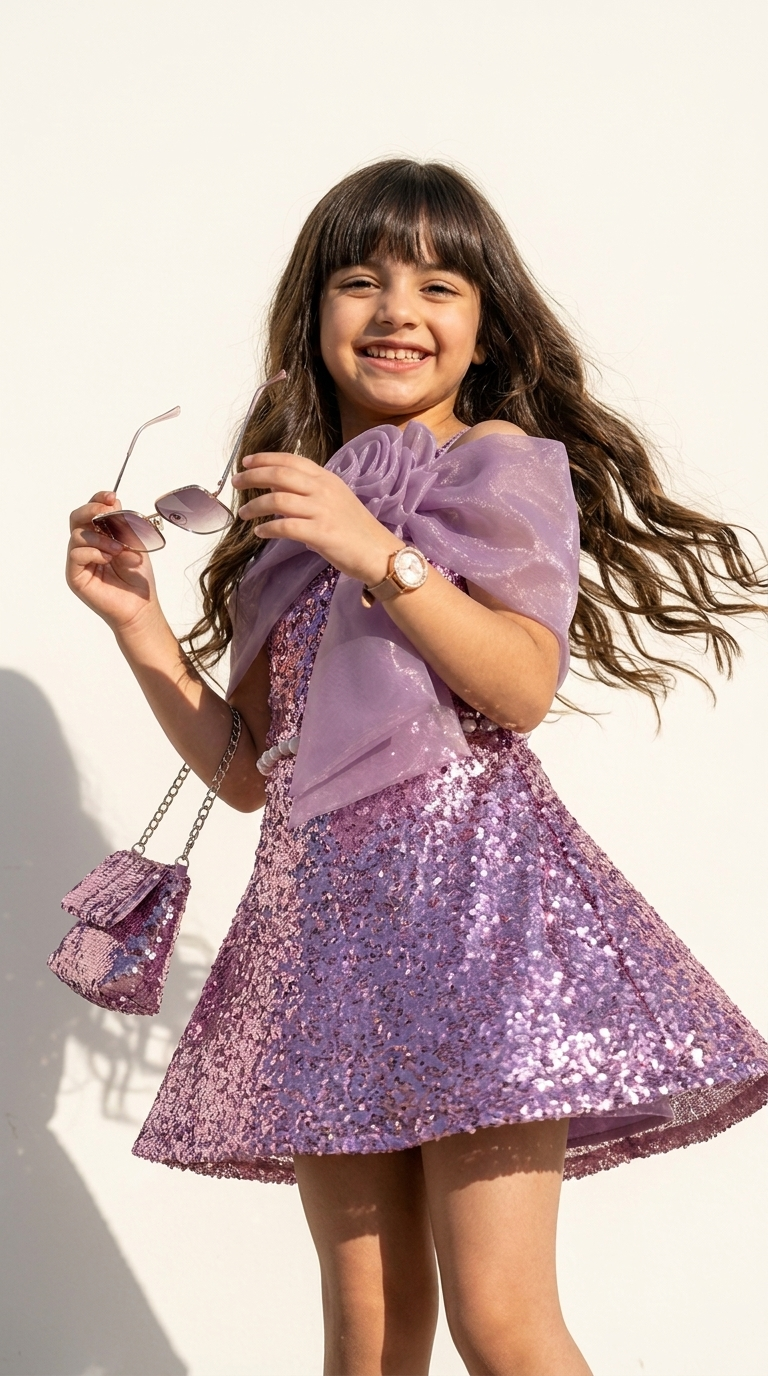 Lavender Bloom Sequin Dress