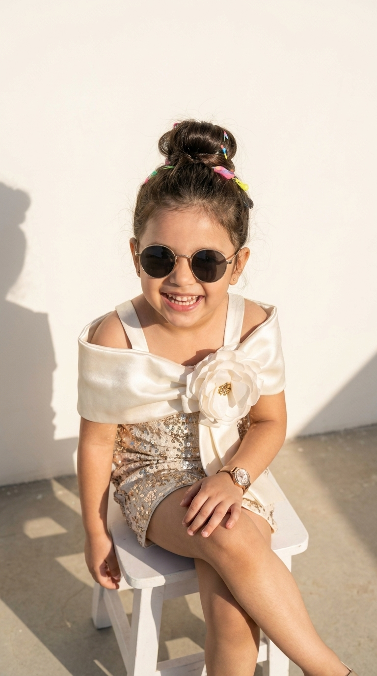 Ivory Bloom Sequin Dress