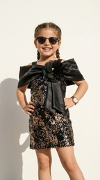 Noir Blossom Sequin Dress