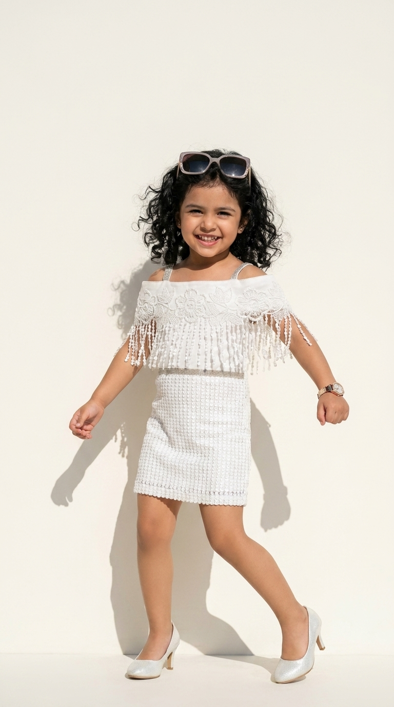 Pearl Cascade Sequin Dress