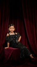 Midnight Noir Bloom Sequin Gown