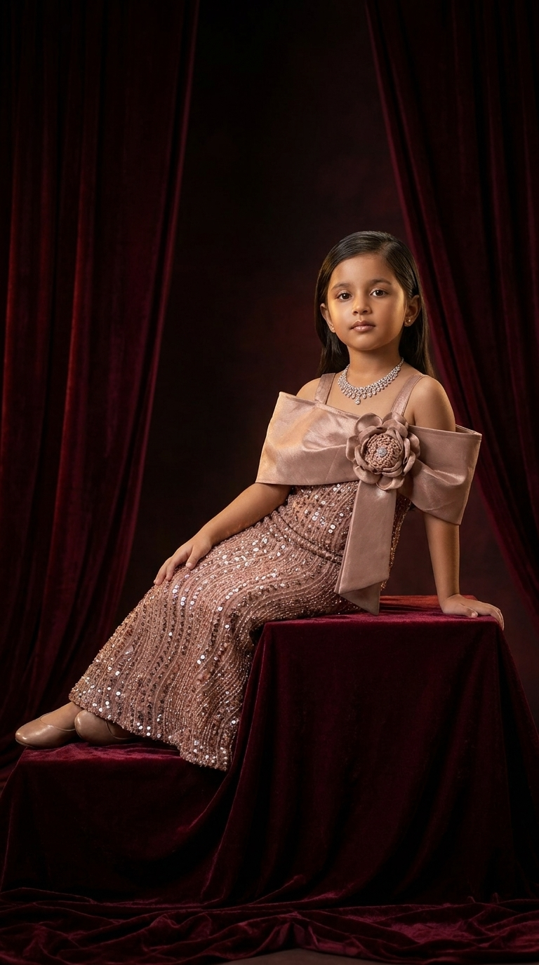 Rosé Lumière Bloom Sequin Gown