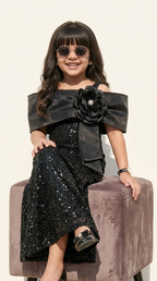 Midnight Noir Bloom Sequin Gown