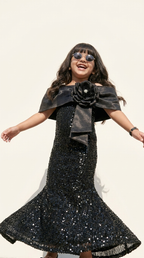 Midnight Noir Bloom Sequin Gown
