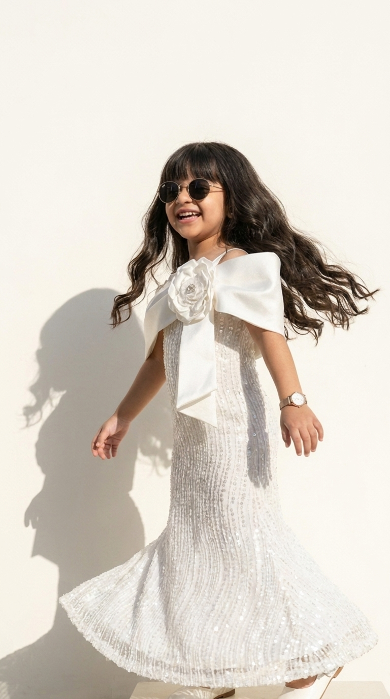 Ivory Éclat Bloom Sequin Gown