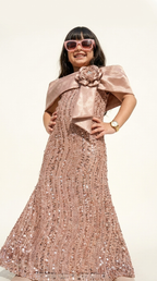 Rosé Lumière Bloom Sequin Gown