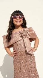 Rosé Lumière Bloom Sequin Gown