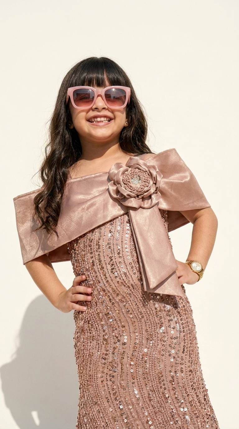 Rosé Lumière Bloom Sequin Gown