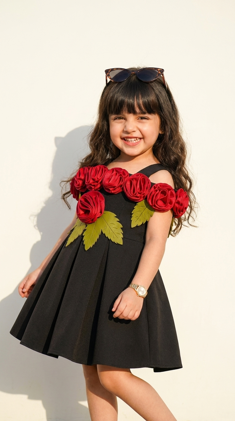 Midnight Rose Designer Party Dress