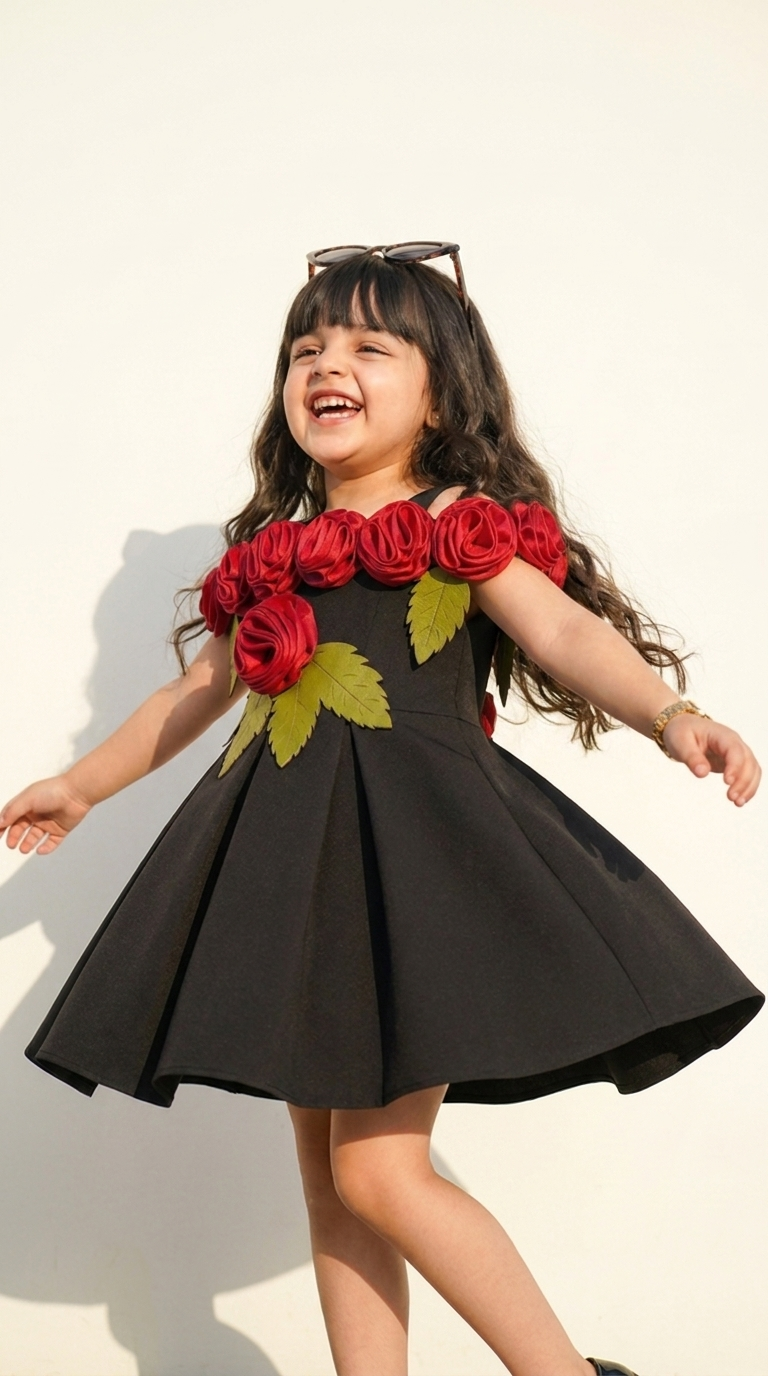 Midnight Rose Designer Party Dress