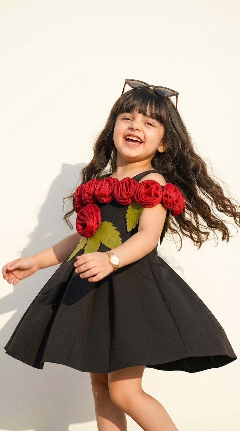 Midnight Rose Designer Party Dress