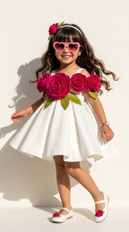 Ivory Bloom Rose Party Dress