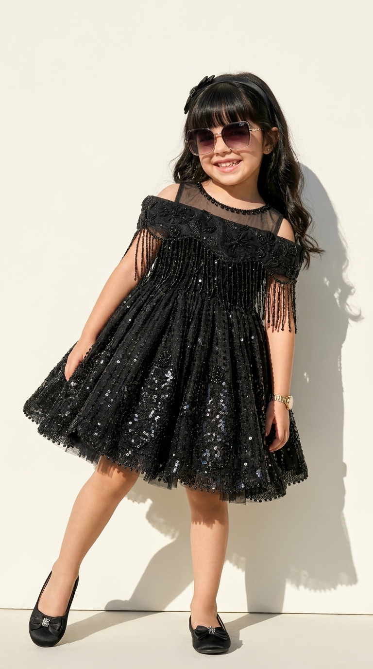 Midnight Glam Tassel Party Gown